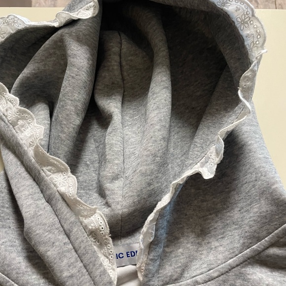 Gray Rhinestone Teddy Jacket with Script Design - Picture 3 of 4